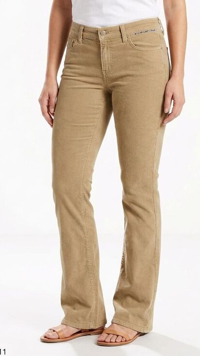 Levi's Denim - Levi’s 526 Slender Bootcut Corduroy Pants Womens 16M Tan Khaki 36x32 Y2K 2009